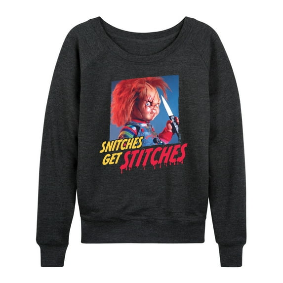 Chucky - Snitches Get Stitches - Women's Lightweight French Terry Long Sleeve Shirt