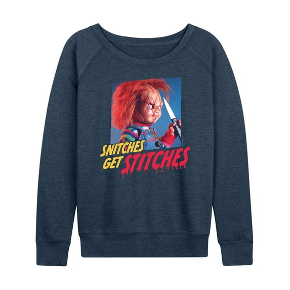 Chucky - Snitches Get Stitches - Women's Lightweight French Terry Long Sleeve Shirt