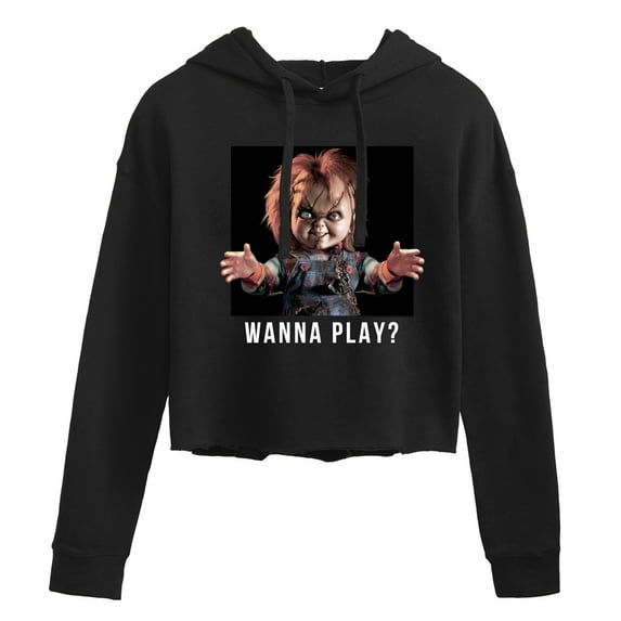 Chucky - Wanna Play - Juniors Cropped Pullover Hoodie