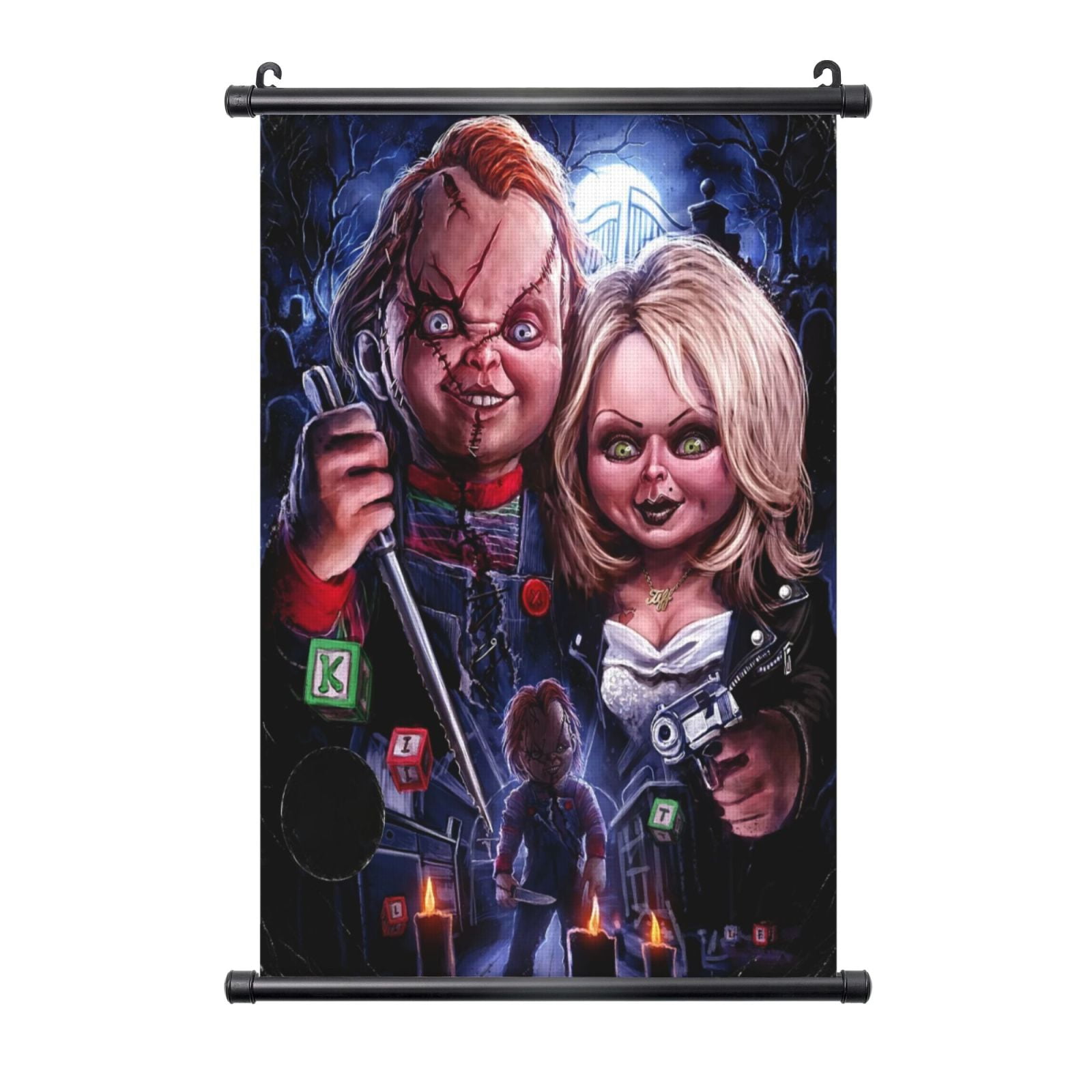 Chucky Hanging Poster Plastic Shaft Canvas Wall Hanging Banner Wall Art ...