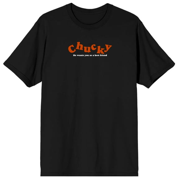 Chucky He Wants You As A Best Friend Men's Black Short Sleeve Tee-Medium