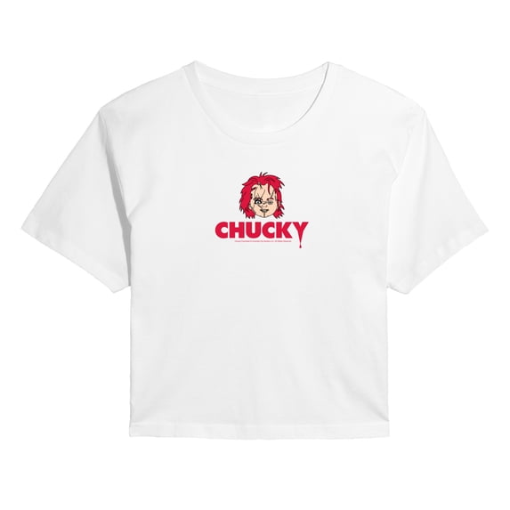 Chucky - Head - Juniors Cropped Graphic T-Shirt