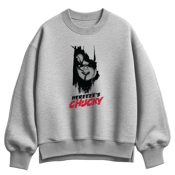 Chucky - Here's Chucky Oversized Fleece Crew Sweatshirt