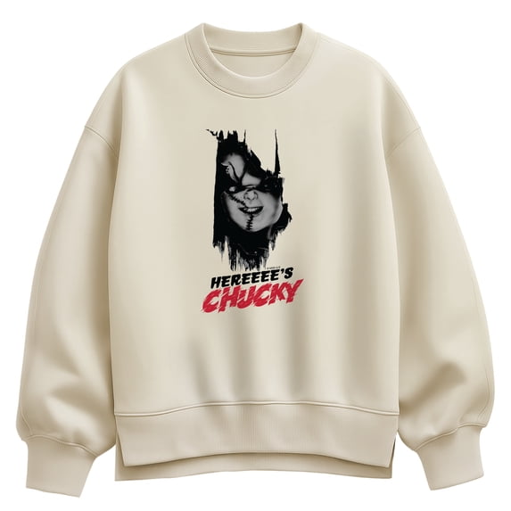 Chucky - Here's Chucky - Women's Oversized Fleece Crew Sweatshirt