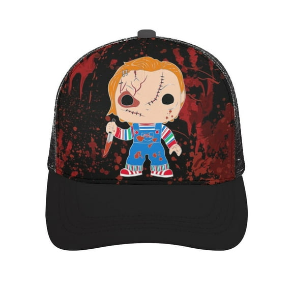 Chucky Horror Movie Caps Breathable Baseball Cap Dad Hat Adjustable Casual Trucker Caps for Outdoor Running Workouts