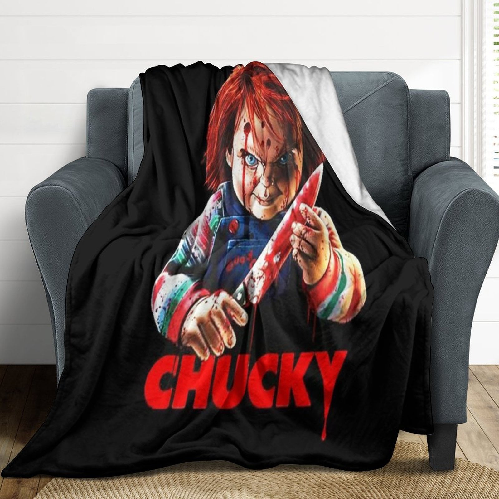 Chucky Horror Movie Flannel Blankets Soft Plush Throw Blanket Fuzzy ...