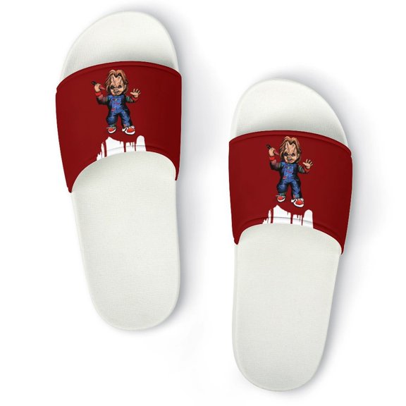 Chucky Horror Movie Home Slippers Non Slip Bathroom Open Toe Shoes Lightweight Slide Slippers Sandals 37(235mm)