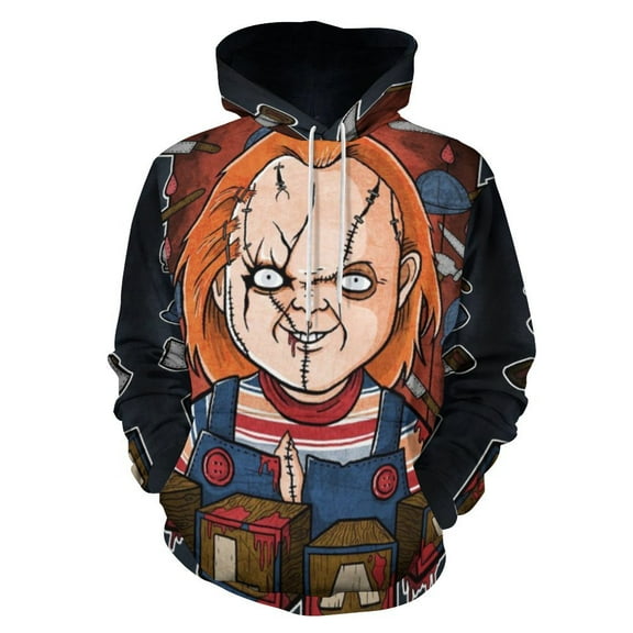 Chucky Horror Movie Unisex Sweatshirts Fashion Sweater for Men Women Pullover Hoodie Graphic Print Activewear Jacket Tops S