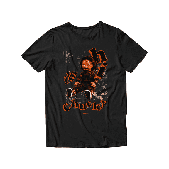 Chucky I'm Chucky Hi Horror Unisex Adult Short Sleeve T-Shirt (Black, S-2XL)