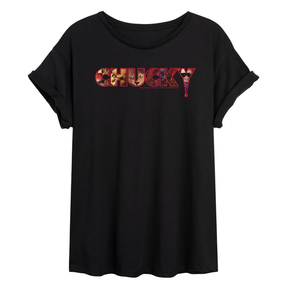 Chucky - Logo - Juniors Oversized Graphic T-Shirt