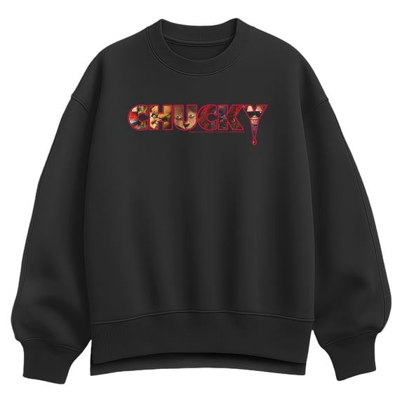 Chucky - Logo - Women's Oversized Fleece Crew Sweatshirt
