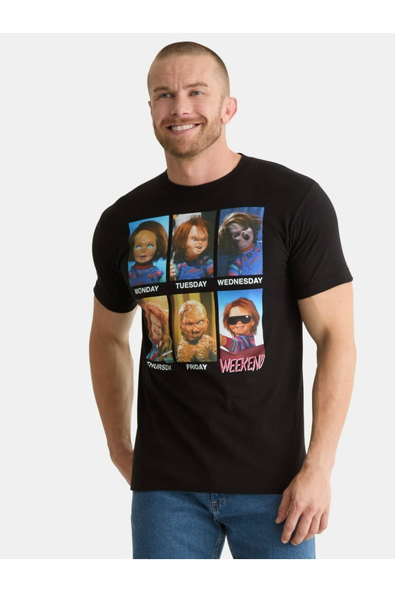 Men's & Big Men's Days of the Week Meme Cotton Graphic Tee Shirt, Sizes S-3XL