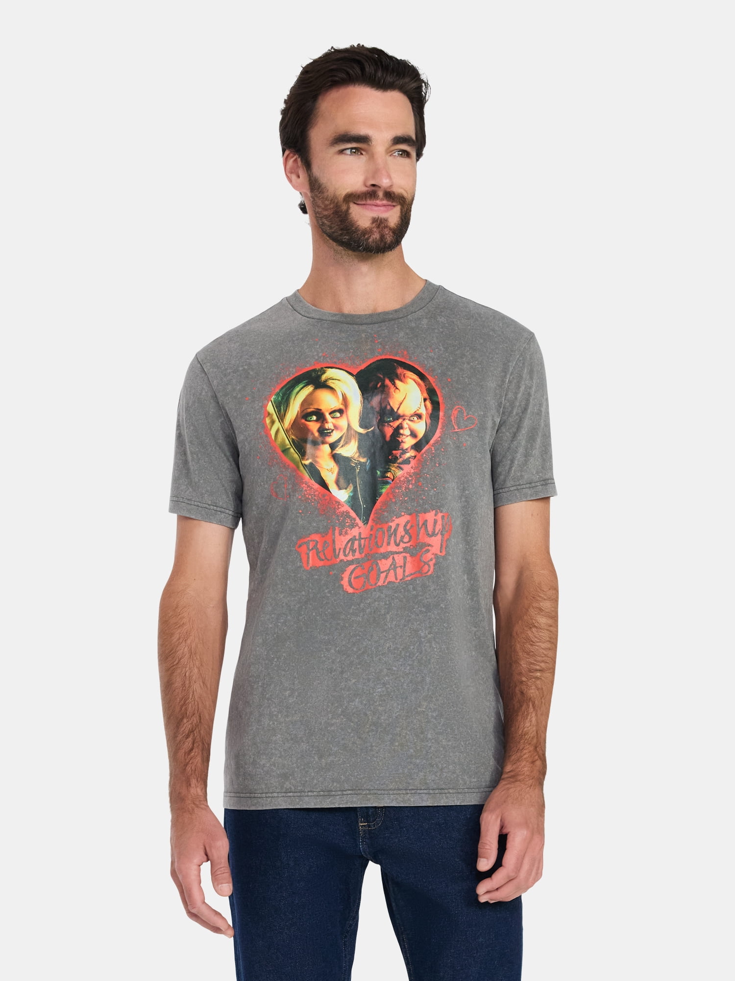 Chucky Men's and Big Men's Valentine's Day Graphic Tee with Short Sleeves, Sizes XS-5XL