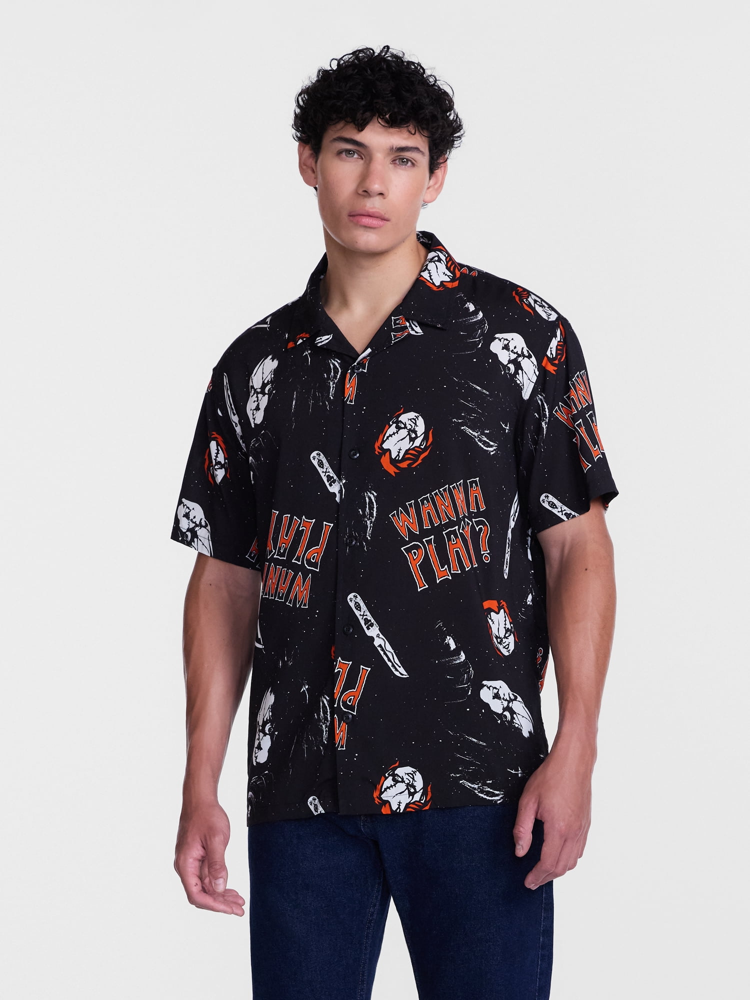 Chucky Men's and Big Men's Graphic Woven Shirt, Sizes S-2XL