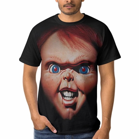 Chucky Mens T-Shirt Short-Sleeved Shirts Round Neck Summer Tees Blouse for Outdoor S