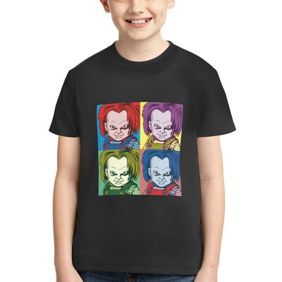 Chucky Movie Scary Teen T Shirts Unisex Crewneck Short Sleeve T-Shirt Tees Top For Boys Girls Youth Kids X-Small