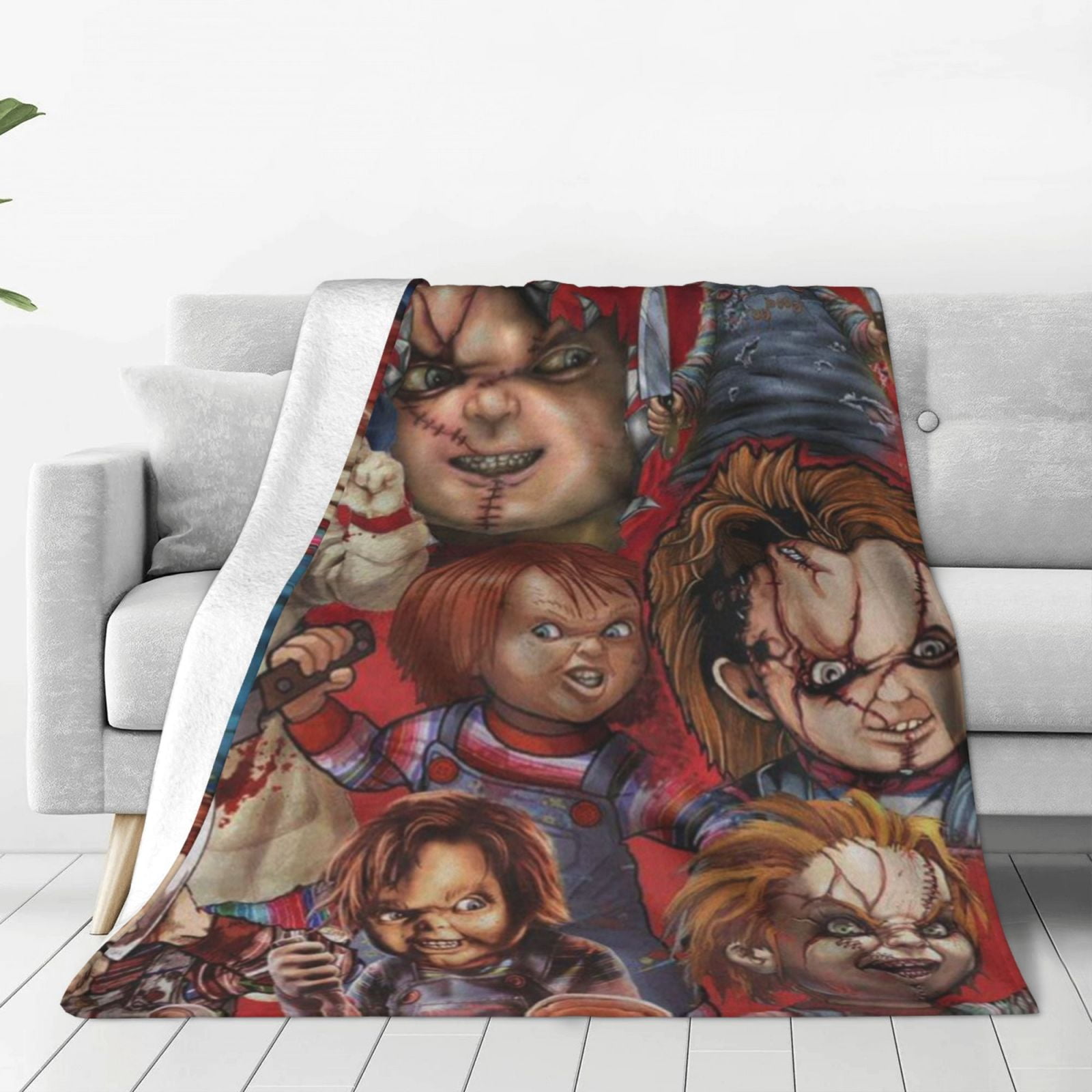 Chucky Pattern Flannel Blanket Cozy Ultra-Soft Micro Fleece Flannel ...