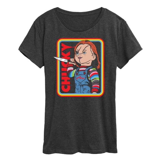 Chucky - Retro Chucky & Knife Frame - Women's Short Sleeve Graphic T-Shirt