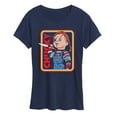 thumbnail image 1 of Chucky - Retro Chucky & Knife Frame - Women's Short Sleeve Graphic T-Shirt, 1 of 5