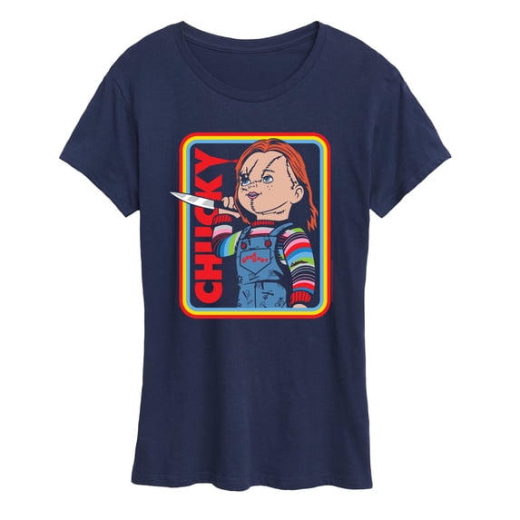 Chucky - Retro Chucky & Knife Frame - Women's Short Sleeve Graphic T-Shirt