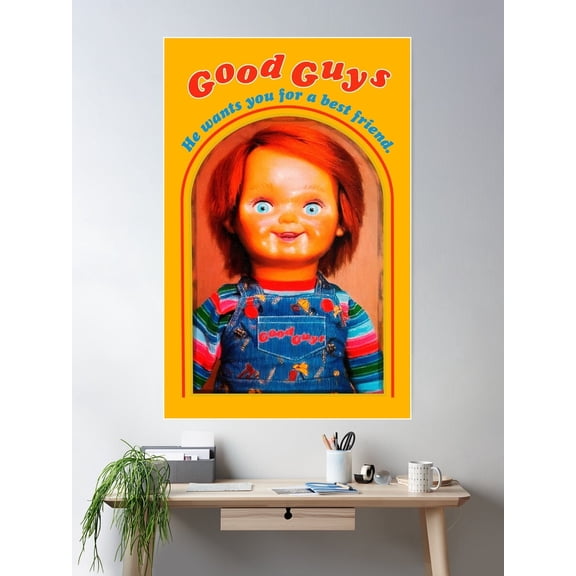 Chucky Retro Movies Poster, Unframed Canvas 8x10in