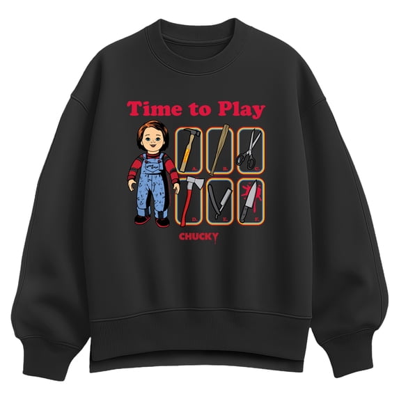 Chucky - Retro Time To Play - Women's Oversized Fleece Crew Sweatshirt