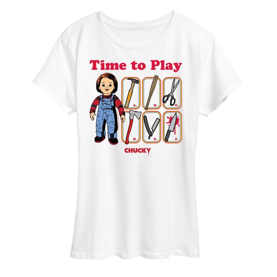 Chucky - Retro Time To Play- Womens Short Sleeve Graphic T-Shirt