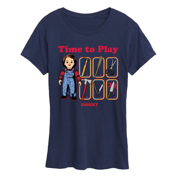 Chucky - Retro Time To Play- Womens Short Sleeve Graphic T-Shirt