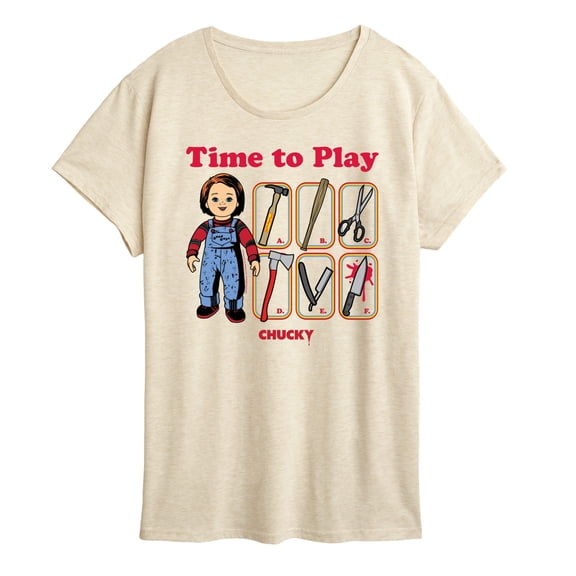 Chucky - Retro Time To Play- Womens Short Sleeve Graphic T-Shirt