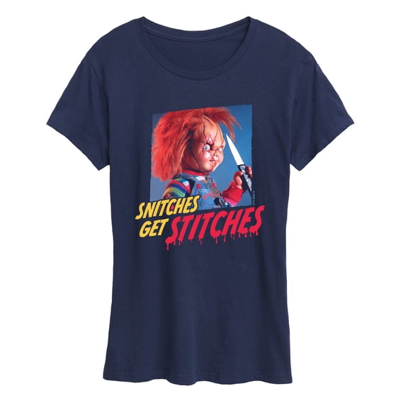 Chucky - Snitches Get Stitches - Womens Short Sleeve Graphic T-Shirt