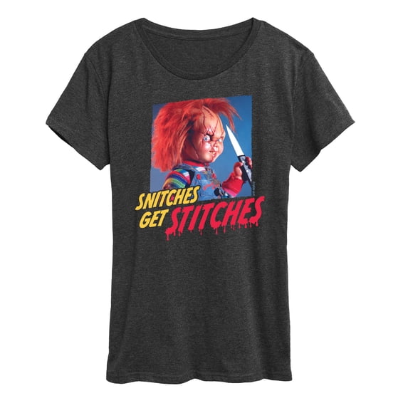 Chucky - Snitches Get Stitches - Womens Short Sleeve Graphic T-Shirt