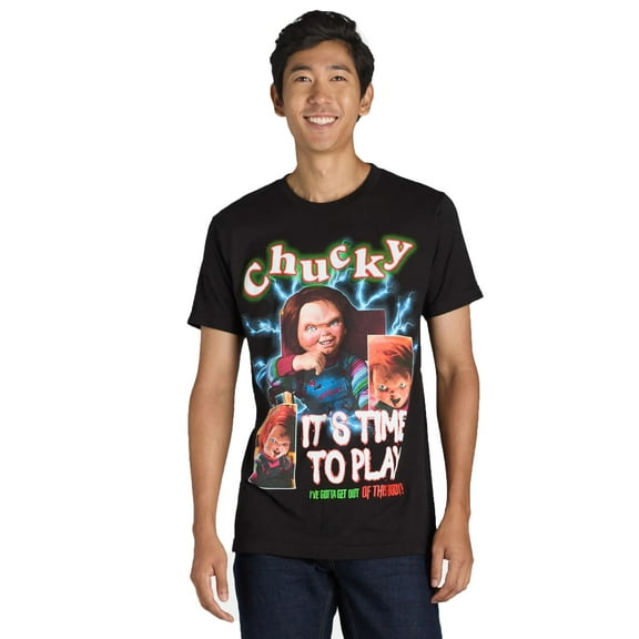 Chucky T-Shirt Men's It's Time To Play Short Sleeve Graphic Print Top