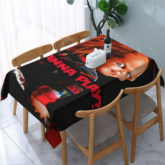 Chucky Tablecloth Halloween Rectangle Versatile Stylish Table Cover for Party Picnic Dinner Decor 54x54in
