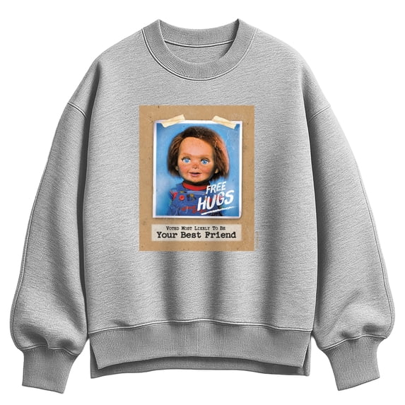 Chucky - Voted Most Likely Your Best Friend Oversized Fleece Crew Sweatshirt