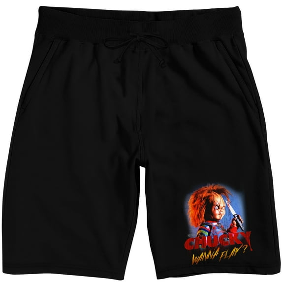 Chucky Wanna Play Men's Black Sleep Pajama Shorts-XL