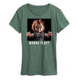 thumbnail image 1 of Chucky - Wanna Play - Womens Short Sleeve Graphic T-Shirt, 1 of 5