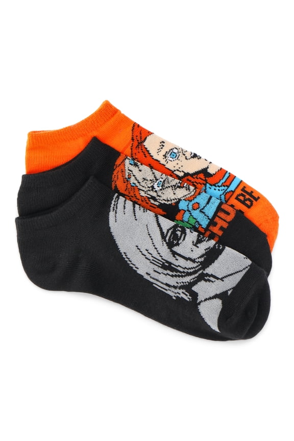 Chucky Womens Halloween No-Show Socks, 3-Pack, Size 4-10