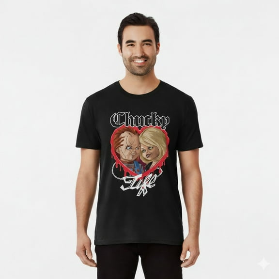 Chucky and Tiff Men's and Big Men's Cotton Graphic Tee with Short Sleeves, Sizes S-3XL