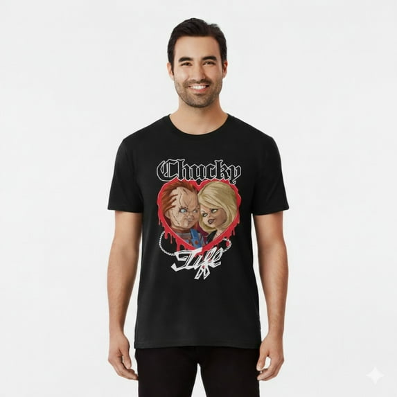 Chucky and Tiff Men's and Big Men's Cotton Graphic Tee with Short Sleeves, Sizes S-3XL