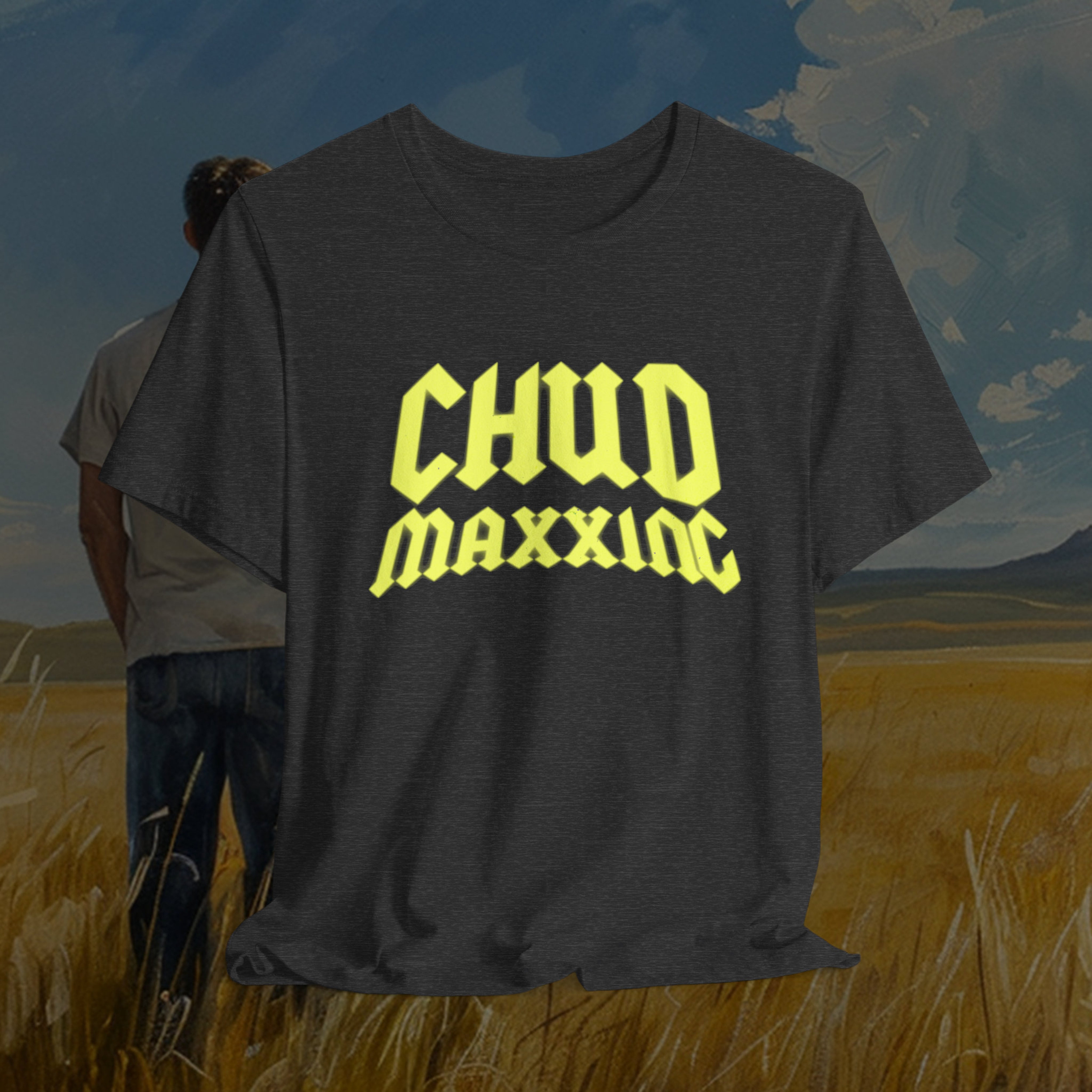 Chud Maxxing Funny Meme Tshirt, GenZ ironic Looksmaxxing meme shirt