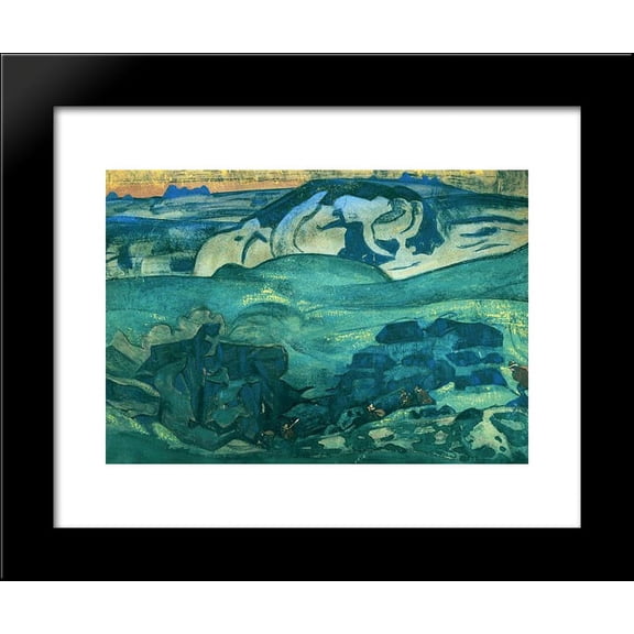 Chud has gone under the ground 20x24 Framed Art Print by Nicholas Roerich