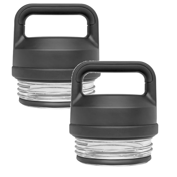 Chug Cap Compatible with Bottle Fits for 18 Oz 26 Oz 36 Oz 64 Oz Chug Replacement Lid Cap Water Bottle Accessories Compatible with Bottle Models Black 2PCS