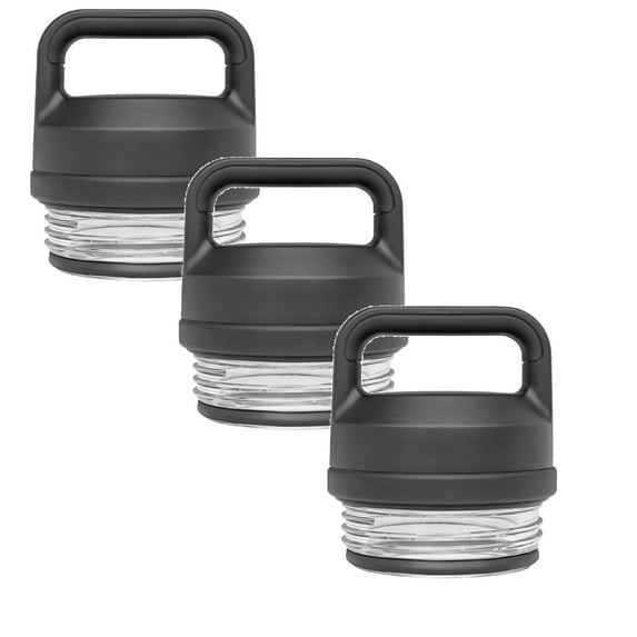 Chug Cap Compatible with Bottle Fits for 18 Oz 26 Oz 36 Oz 64 Oz Chug Replacement Lid Cap Water Bottle Accessories Compatible with Bottle Models Black 3PCS