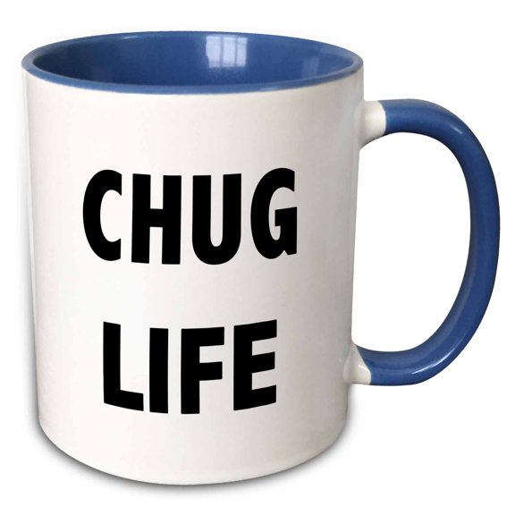 3drose, Chug Life, 11oz Two-tone Blue Mug