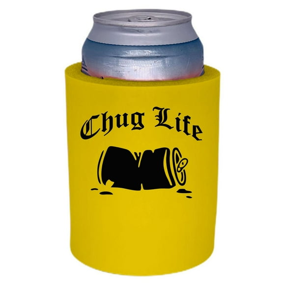 Chug Life Thick Foam Old School Can Coolie (Yellow)