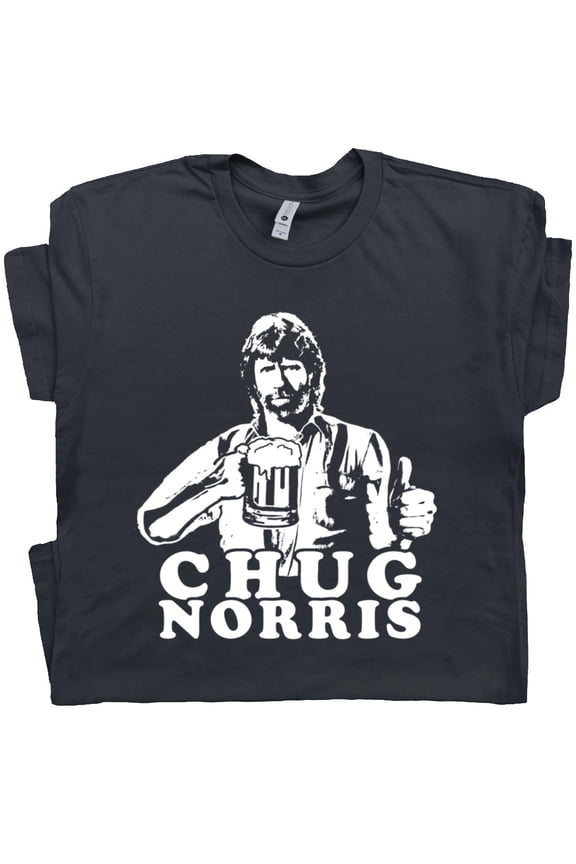 Chug Norris T Shirt Funny Vintage Beer Shirts For Men Women Guys Cool 80s 90s Movie Tee Retro Drinking Graphic Hilarious Party Theme