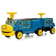 Chuggington Licensed 12V 2-Seater Electric Ride-On Train for Kids   Adjustable Seat, Removable Storage Chair, Headlights, Music, Rubber Wheels, 7Ah Battery   Blue Brewster