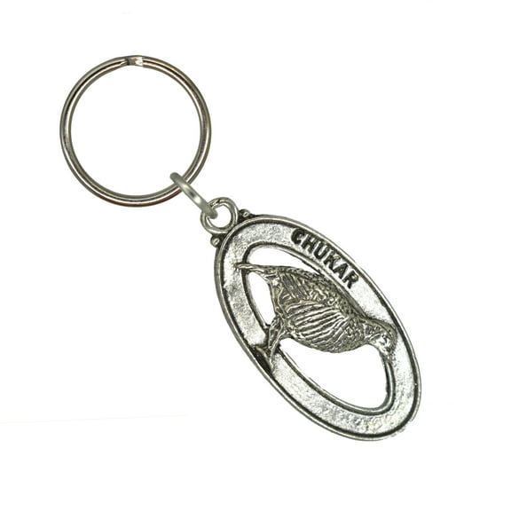 Chukar Keychain, Birds, Bird, B035KC, Key Fob, Key Ring, Keys, Zipper Pull, Luggage Tag, Pewter, Backpack, Over 300 Keychains Designs, Handmade in the USA