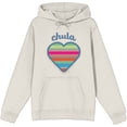 thumbnail image 1 of Chula Mexican Woven Heart Sarape Adult Sand Long Sleeve Hoodie-Large, 1 of 7
