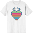 thumbnail image 1 of Chula Mexican Woven Heart Sarape Adult White Crew Neck Short Sleeve Tee-Small, 1 of 4